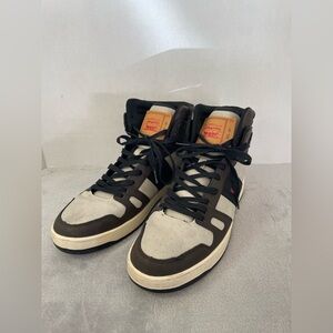 Levi high tops 520 basketball shoes, size 12 men brown and bone preowned